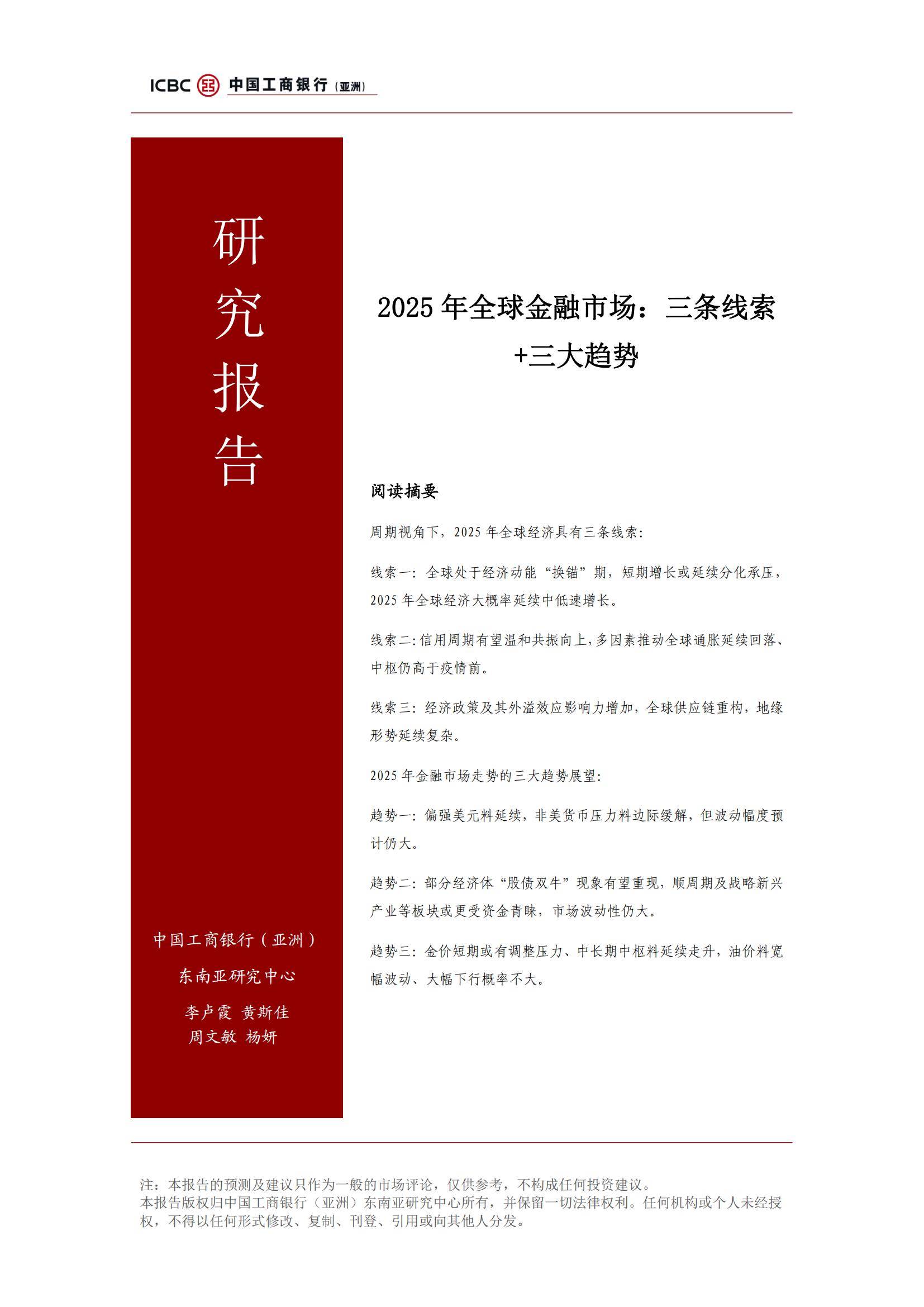 2025年全球金融市场发展趋势是什么？金融市场走势的三大趋势分析-报告智库