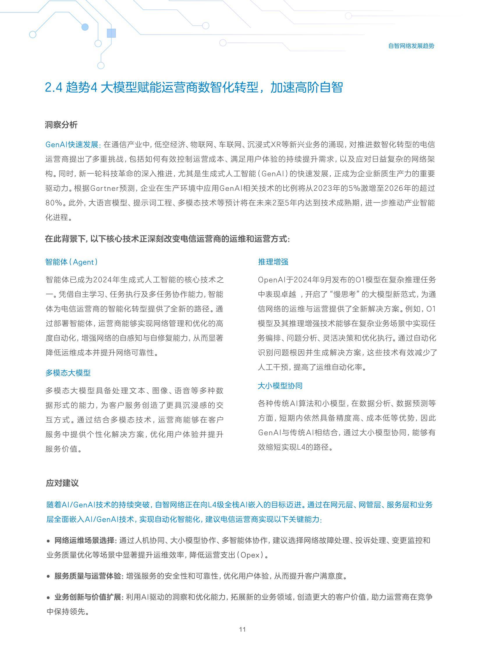 中兴通讯：2024年自智网络发展趋势有哪些？中兴通讯自智网络白皮书-报告智库