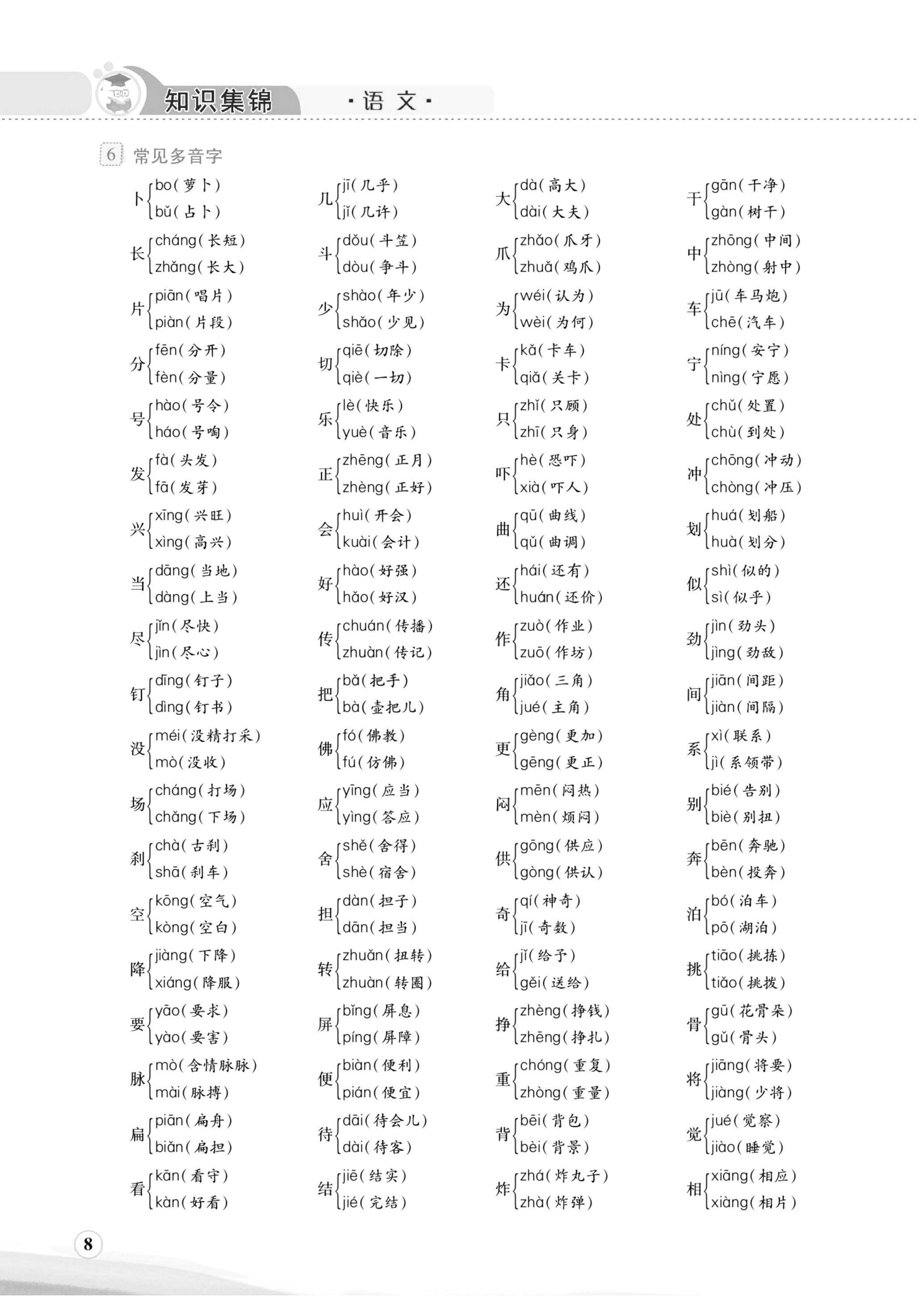 语文基础知识!小学语文1-6年级,汇总整理