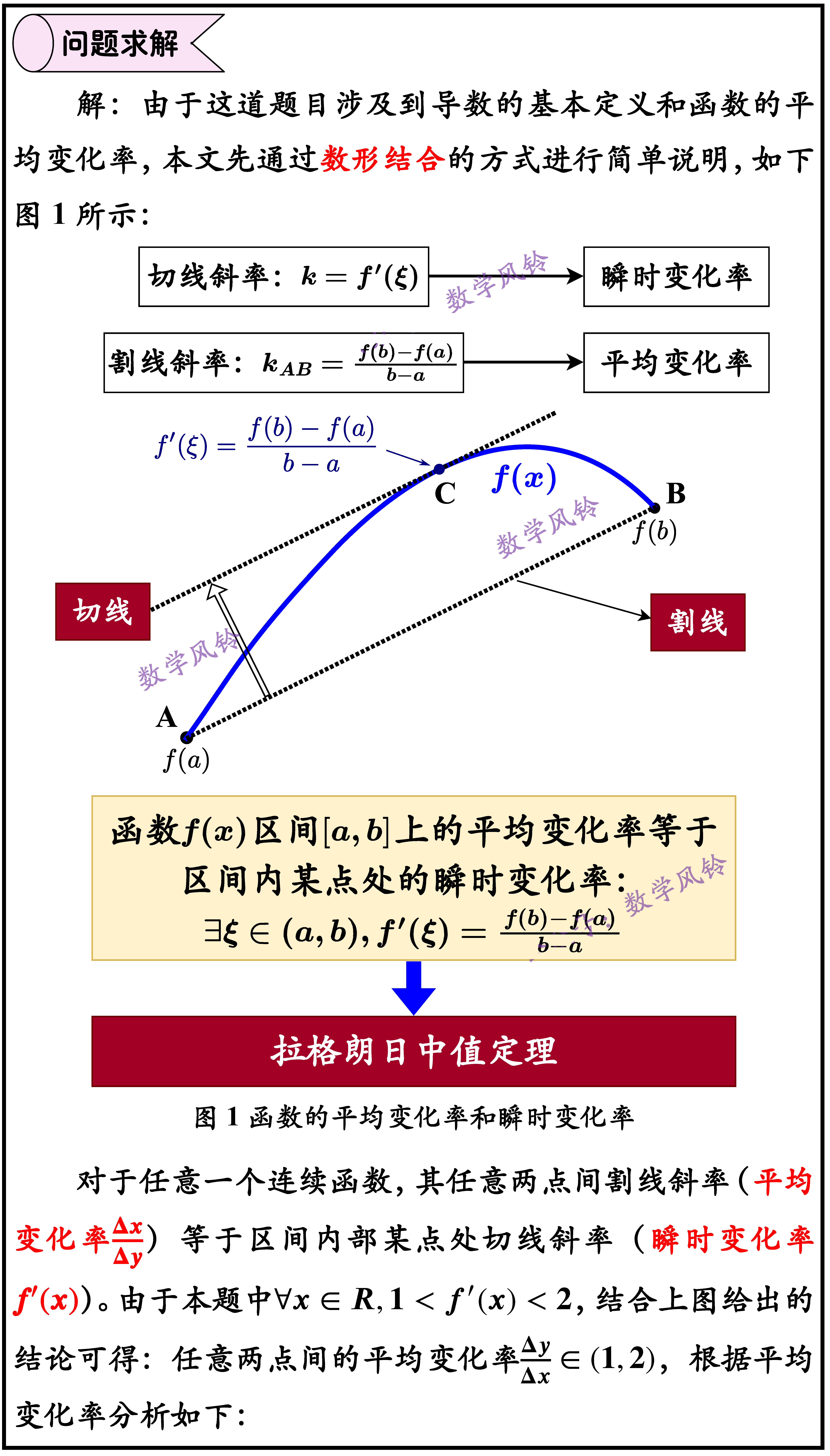 武汉五调：导数基本定义+拉格朗中值定理