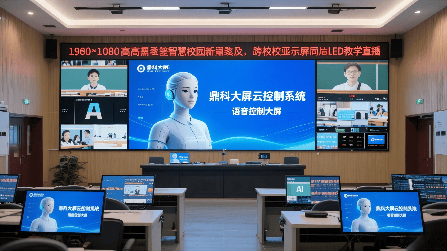 智慧校园新标配:集中管控显示终端,跨校区大屏同步教学直播