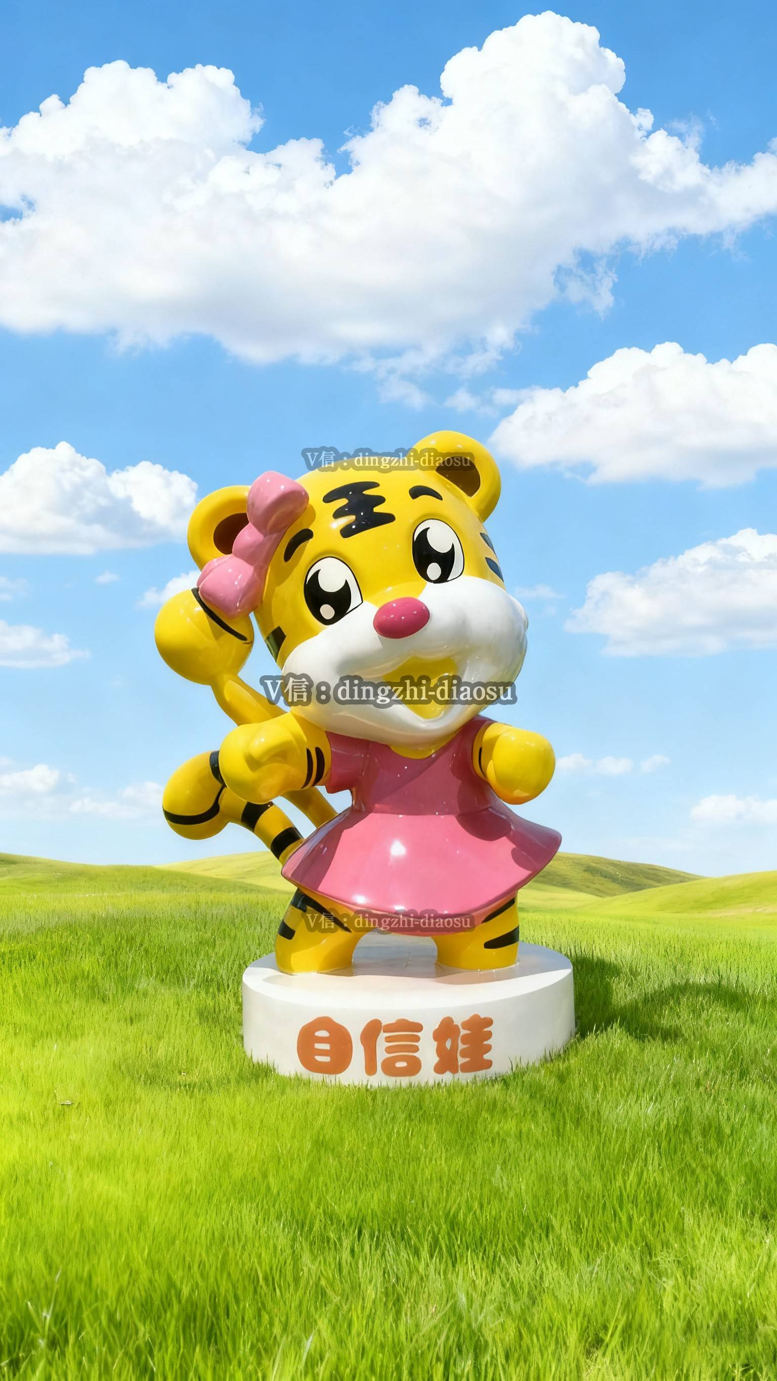 玻璃钢卡通老虎雕塑公仔解锁童趣与创意