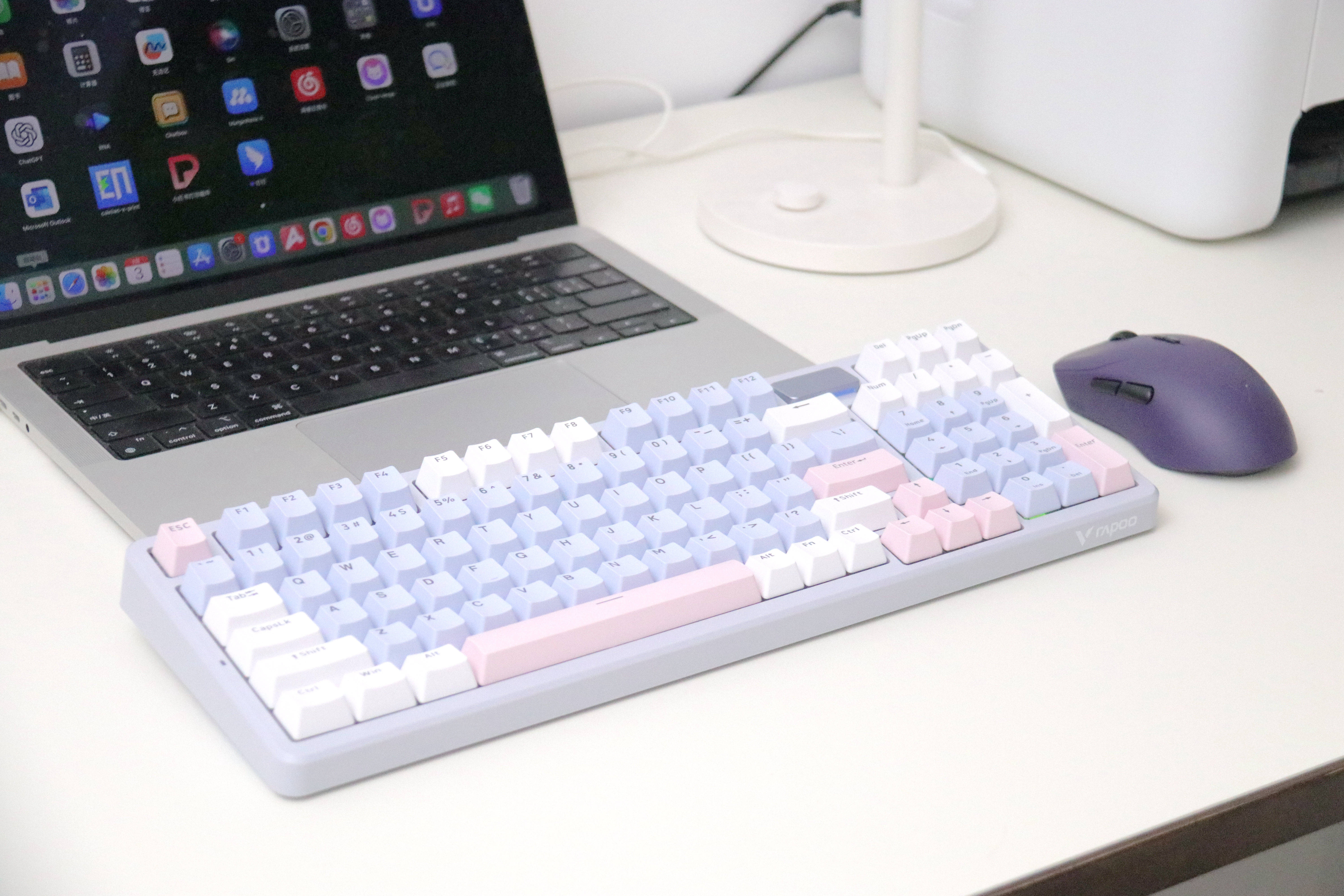 最强续航无线键鼠套装雷柏VT9MAX鼠标搭配V700DIY-98长续航版键盘，无线连接，不再续航焦虑