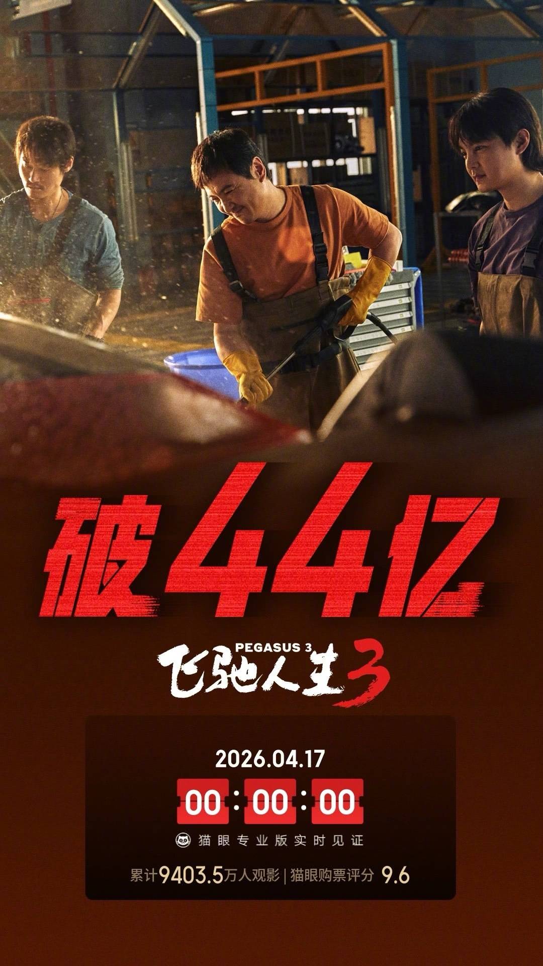 电影《飞驰人生3》上映第60天累计票房突破44亿 稳居2026年度票房榜冠军