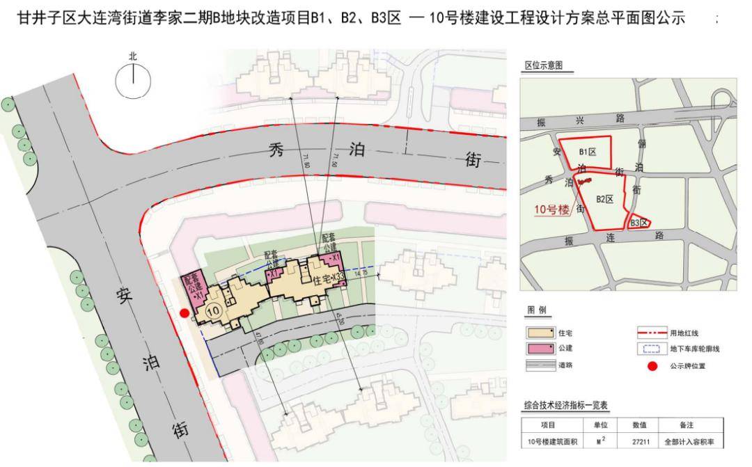 甘井子區大連灣街道李家二期b地塊改造項目b1,b2,b3區---10號樓總平圖