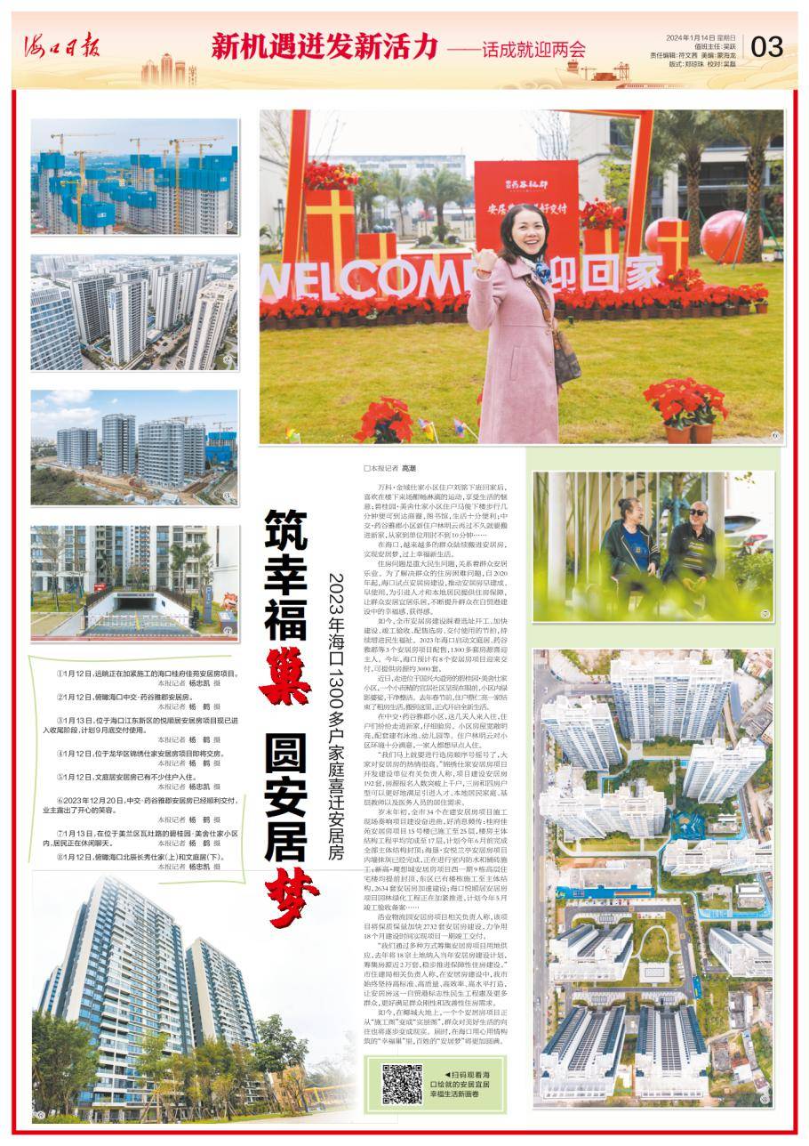 话成就迎两会⑨丨海口:筑幸福巢 圆安居梦_安居房_建设_项目