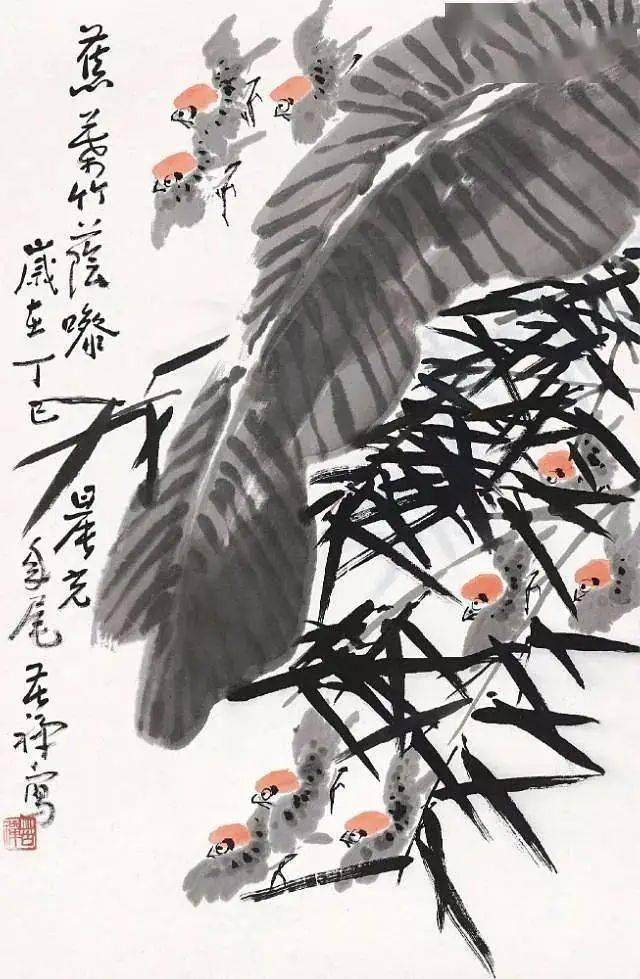 芭蕉入画,寓意"家大业大"_国画_版权_网络