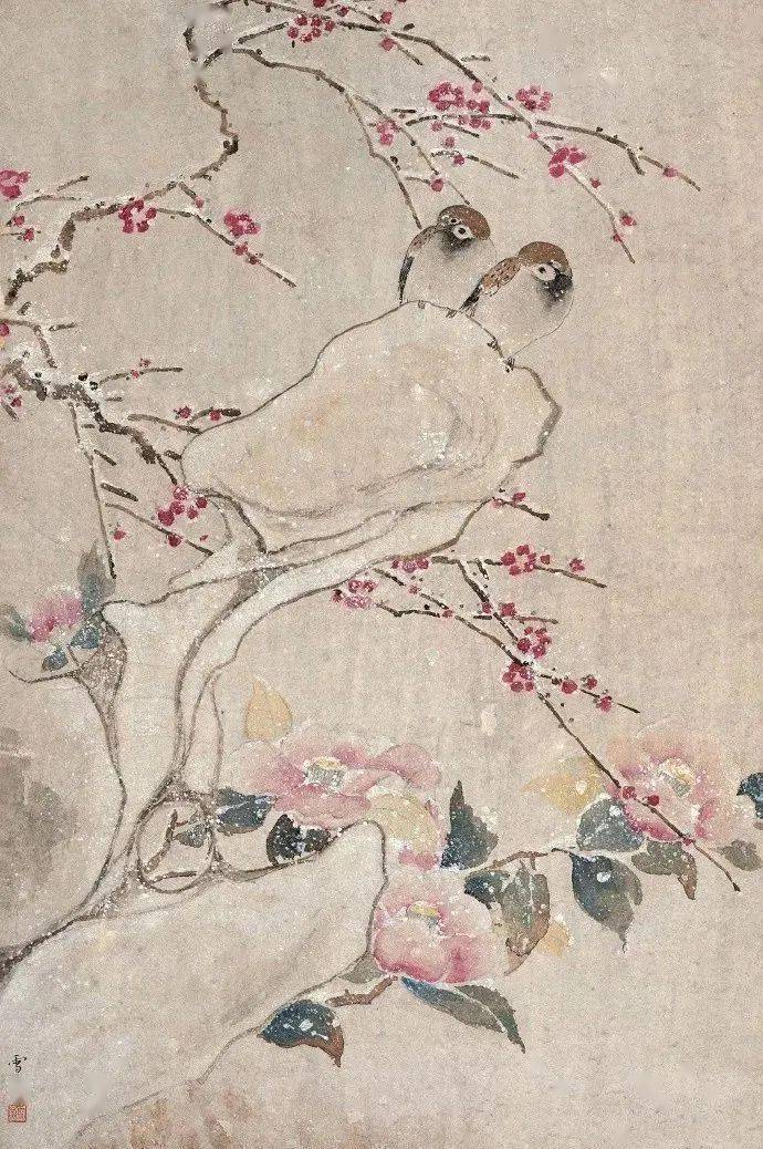 雪翁 花鳥圖 潛粹藝術〕雪翁陳之佛-花鳥圖軸| Yahoo拍賣