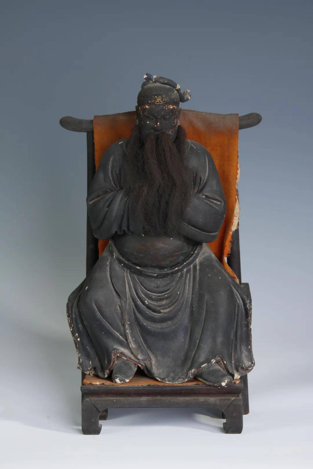 八闽文物·巧夺天工丨明"王弼"款泥塑关羽造像_福建省_配有_雕塑