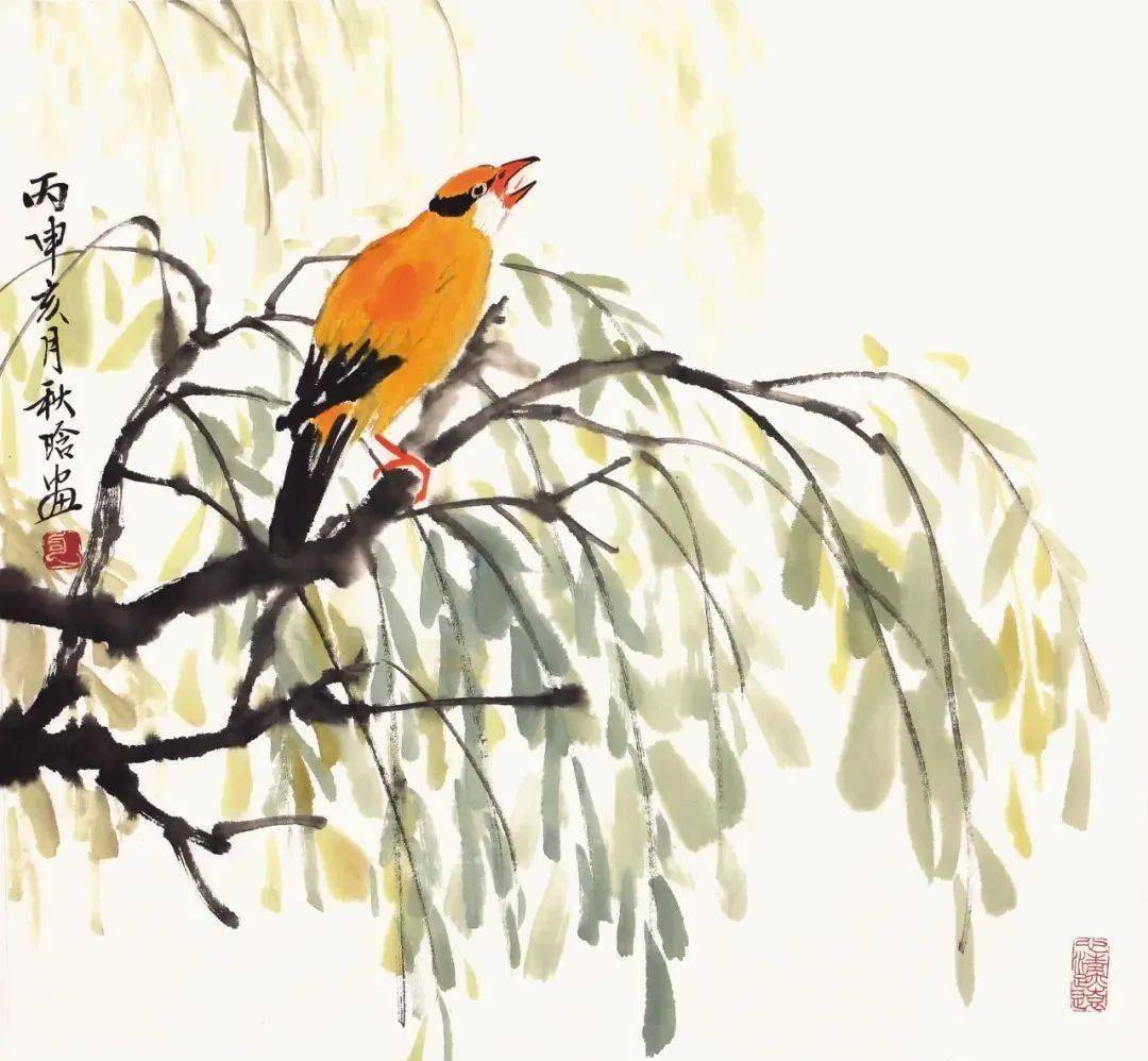 花鸟名家笔下的黄鹂鸟(附教程)_步骤_国画_王雪涛