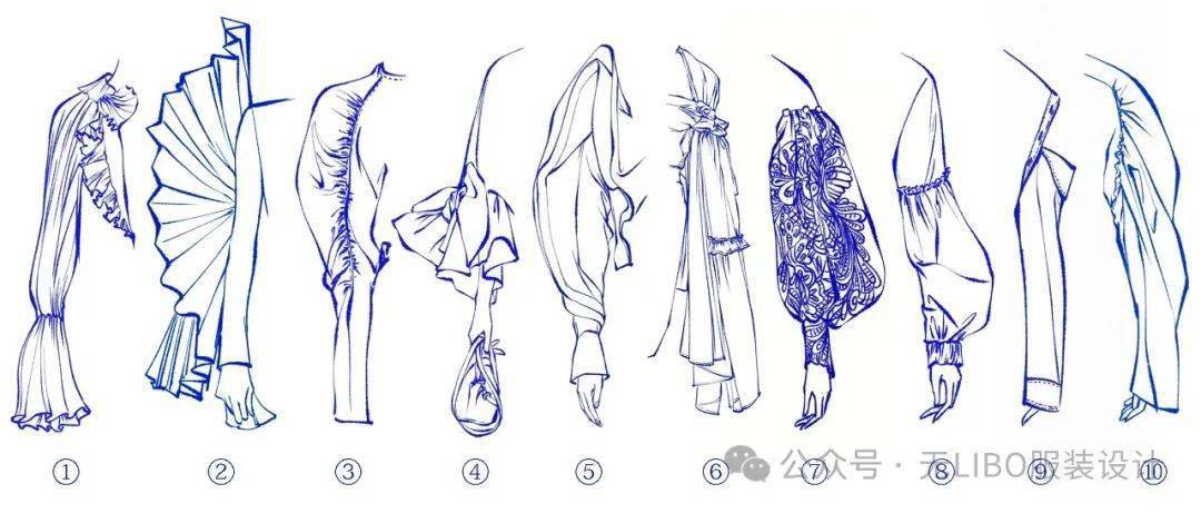 55款-秀场"袖子"设计临摹提取线稿分享!_图片_侵权_处理