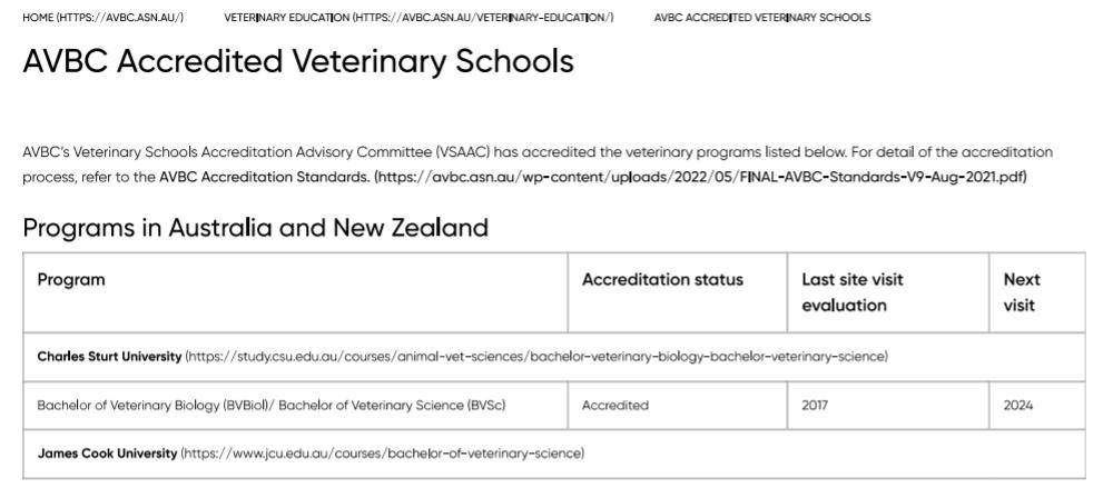 要完成澳洲獸醫委員會(avbc)認可課程,並考取雅思全部7分的英語成績