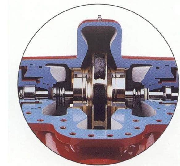 卧式中开泵上的内部冲洗密封内部机械密封的位置更靠近泵的叶轮,在