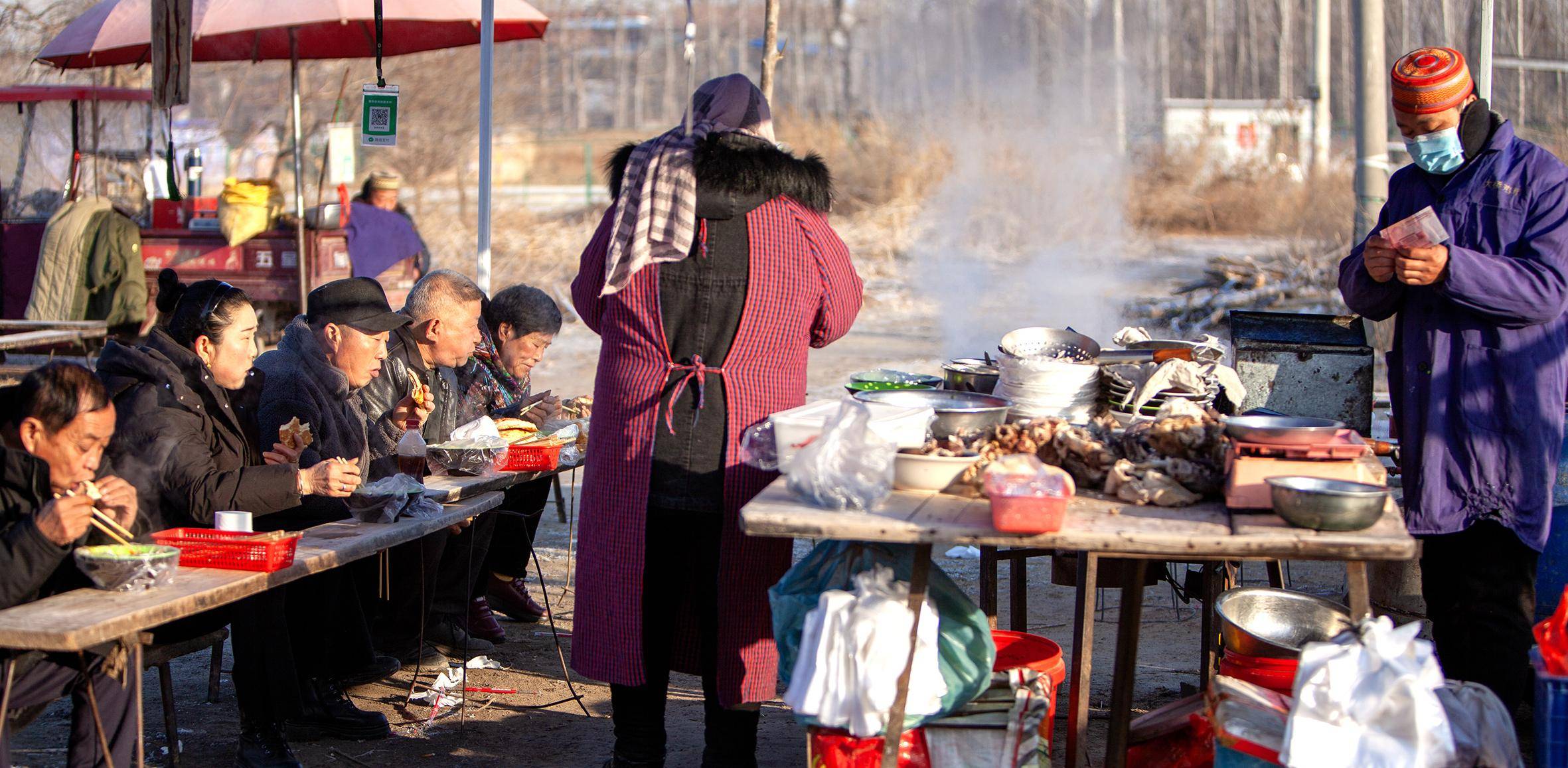赶农村大集 品浓浓年味儿_美食_摊位_香花