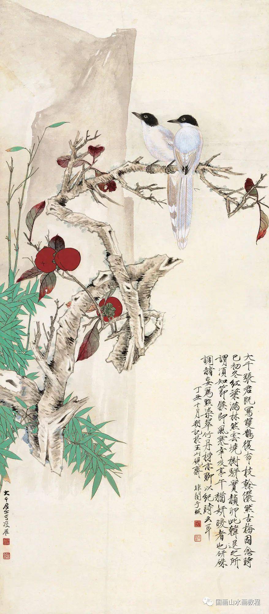 "于非闇"笔下花鸟画富贵堂皇又不失高古典雅_画面_陈洪绶_色彩