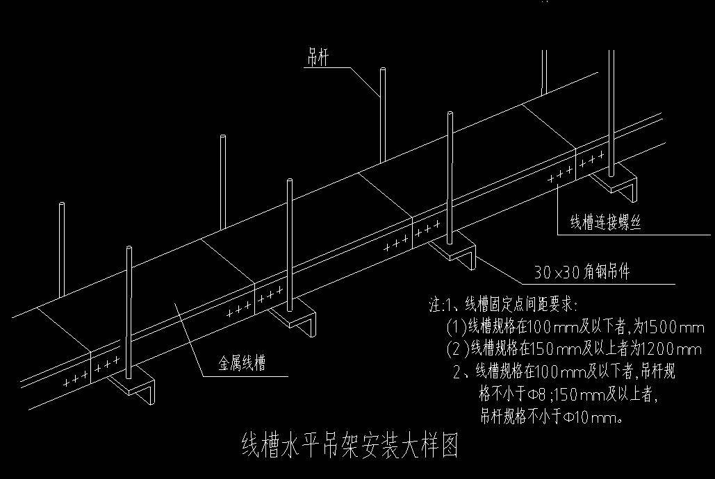 弱电桥架线槽与管路安装大样图,cad格式