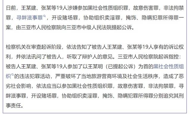 依法对王某建,张某等19人涉嫌参加黑社会性质组织等罪一案提起公诉