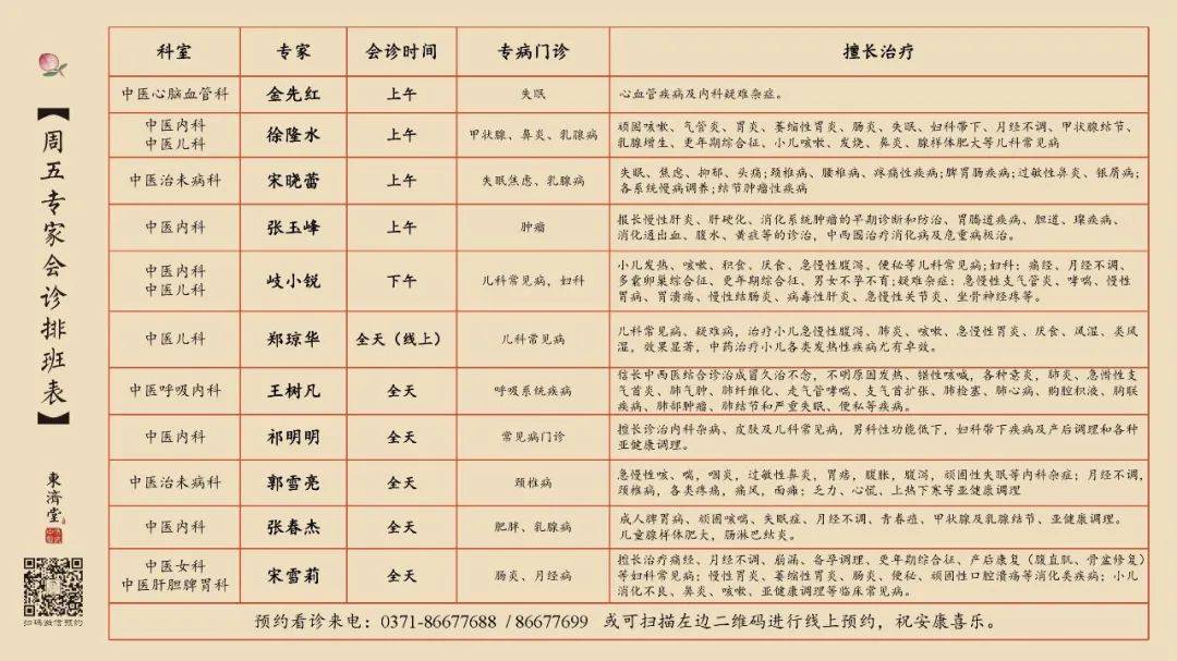新年吉祥丨东济堂春节放假及初八义诊通知,附节后专家会诊一览表_时间