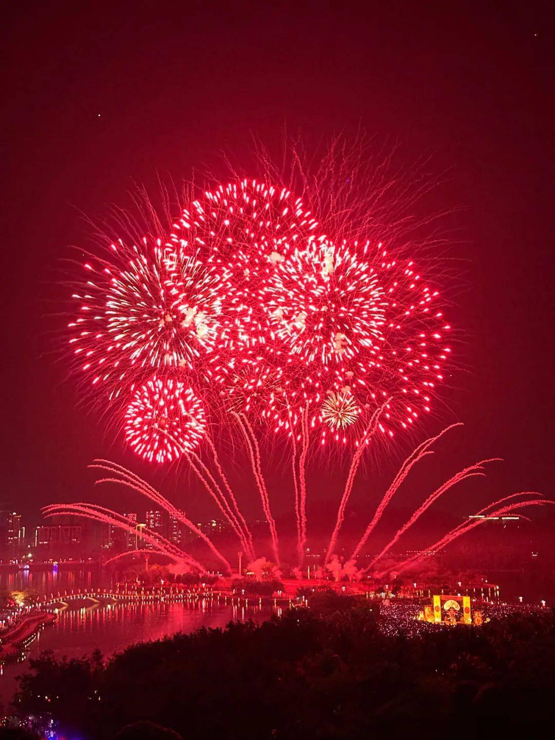 今夜,鸳鸯湖畔的烟花送给你,海内外网友与你天涯共此时