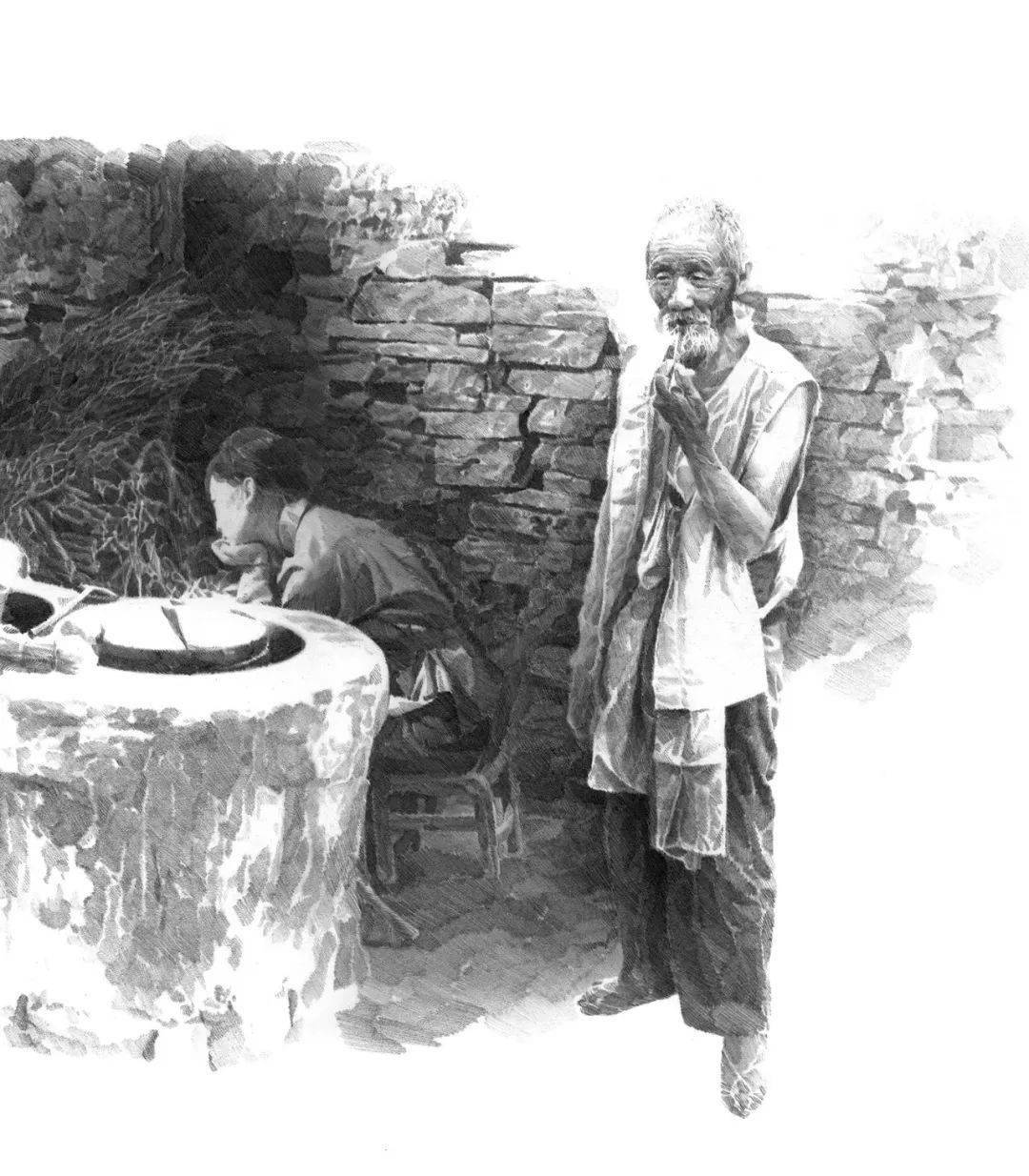 鲁迅美术学院教授,李晨《边城》高清插画!_湘西_中的人物_连环画