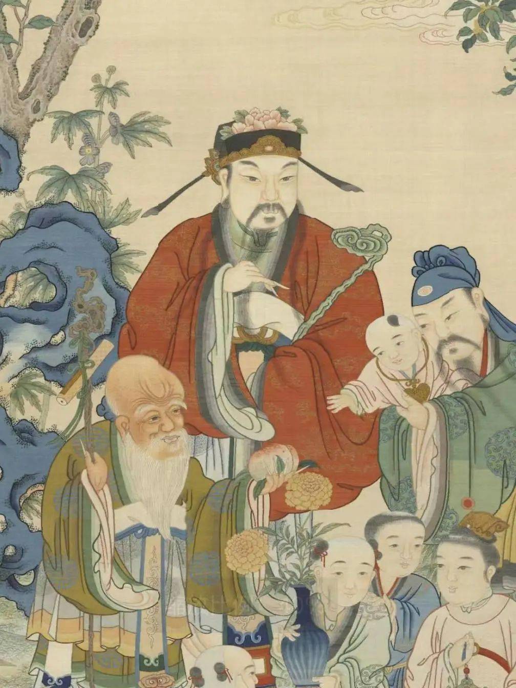 于是到了清代,禄星听取群众意见,把福星的如意拿过来了,自己还穿上了