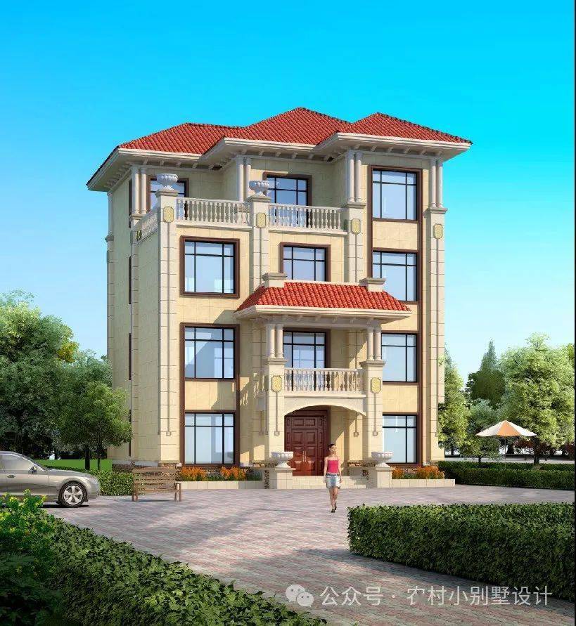 25套三层农村别墅,红屋顶精致大气,符合农村生活所需
