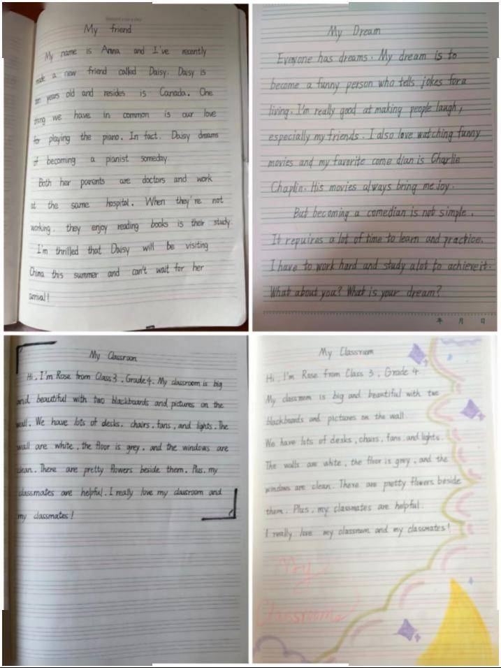 一手赏心悦目的英文字,不仅展示了学生扎实的英语书写功底,更体现了其