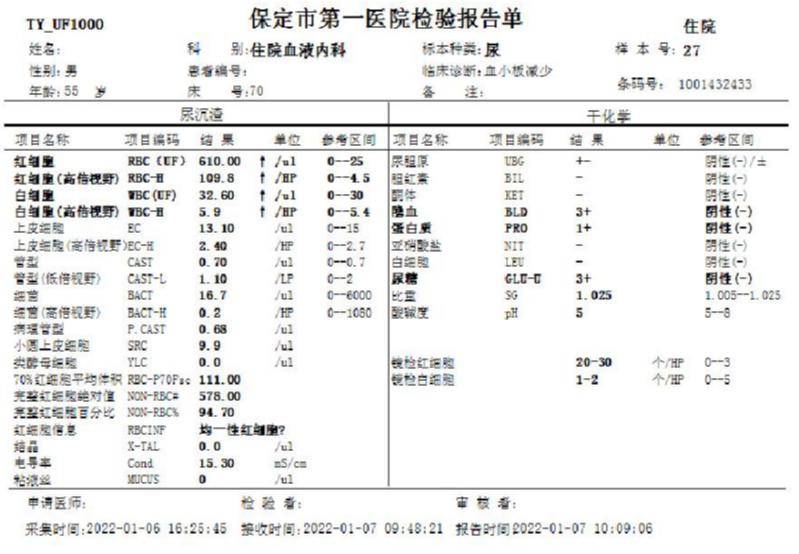 尿沉渣报告单图片图片