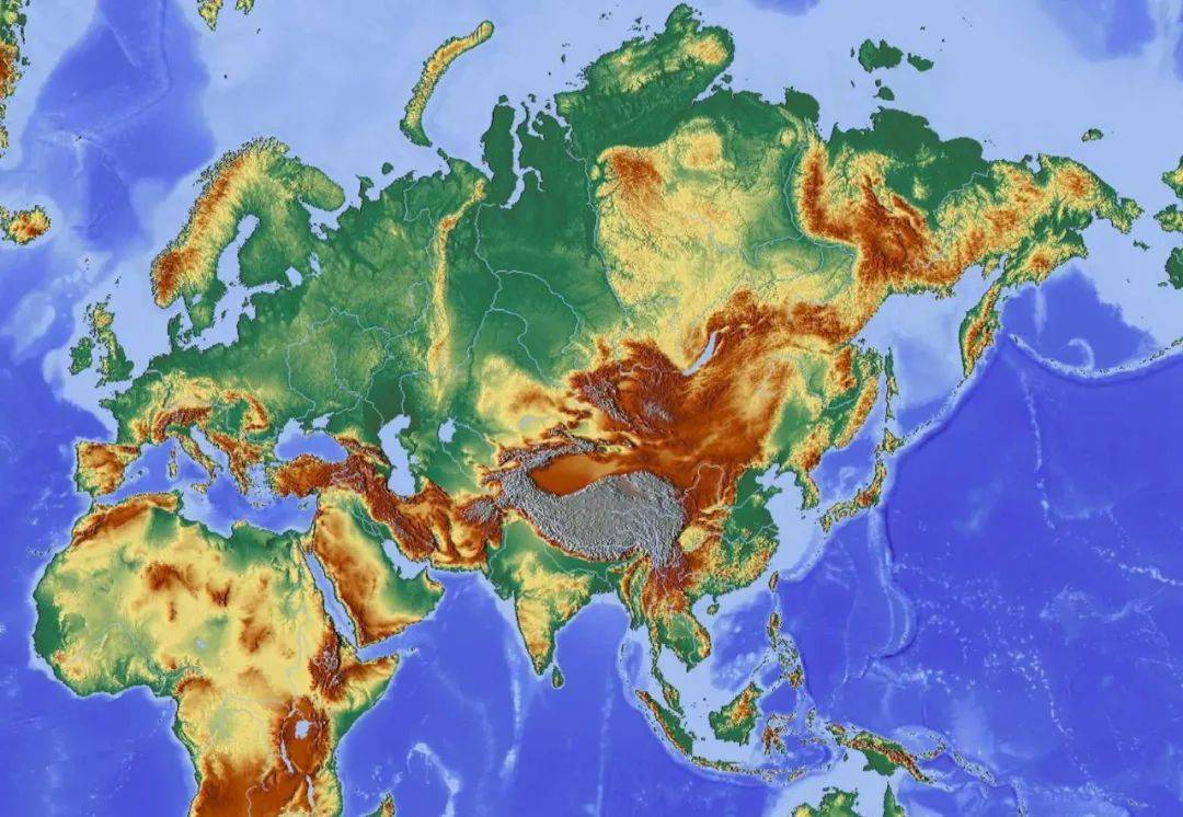 亚洲地图地形图简单图片