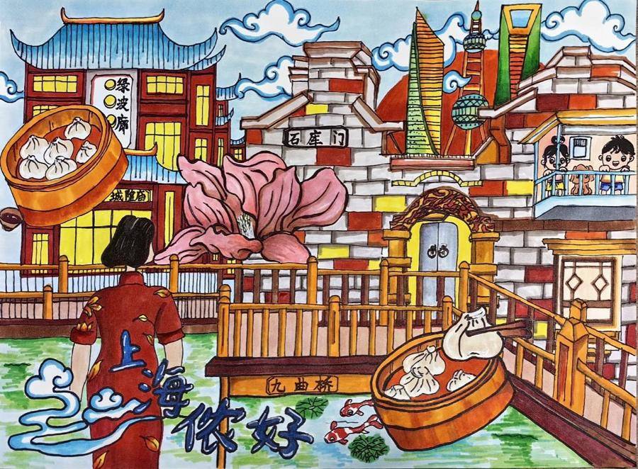 "天宫画展"展出上海唯一作品,"我的作品跟天舟七号上天啦!