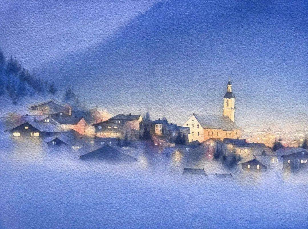 美到离谱的"真"水彩画,图鉴学习_风景_色彩_作品