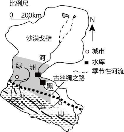 黑河是我国第二大内流河,该流域是古丝绸之路的必经之地黑河下游过去