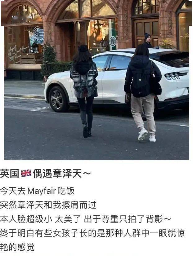 虽然出于尊重网友只拍了背影,但照片里的她长发飘飘,打扮入时,身材更