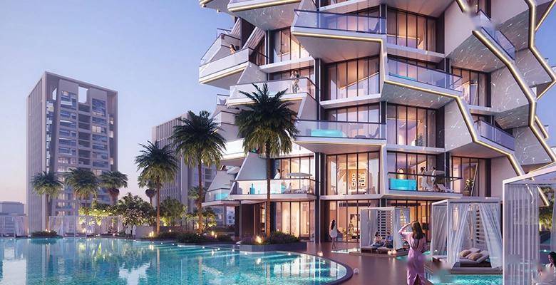 迪拜又出「神户型」塔楼,每户阳台自带小泳池_建筑_设计_住宅楼