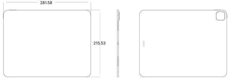 薄 22%，苹果13英寸 OLED iPad Pro CAD 设计草图曝光：厚 5 毫米 图3