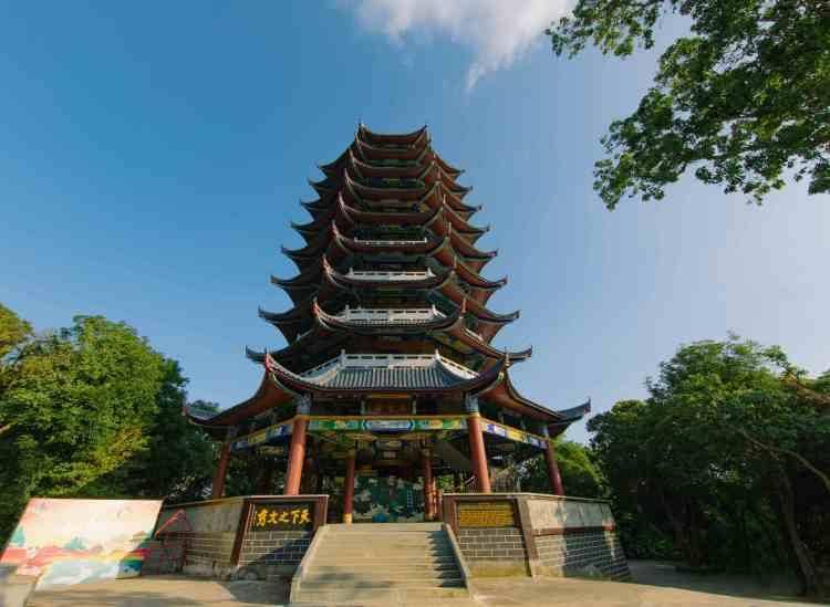 文秀塔玻璃桥天空之伞谢鞋山状元鼓四,新屋仔十里花街河唇镇新屋仔十