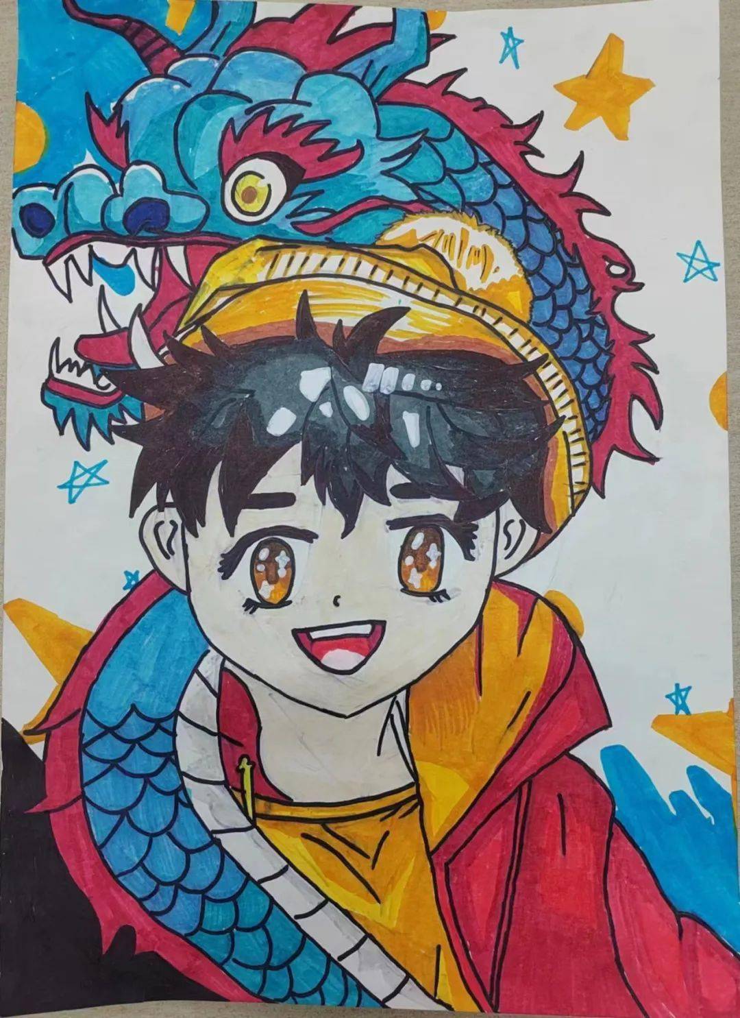 龙的传人——刘启佑龙年吉祥——王潼繁花锦袄——谢余硕年年有鱼