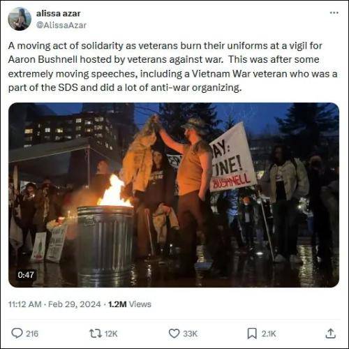 自焚前,"他害怕地告诉我美军"绝密信息""_亚伦·布什内尔_加沙_友人