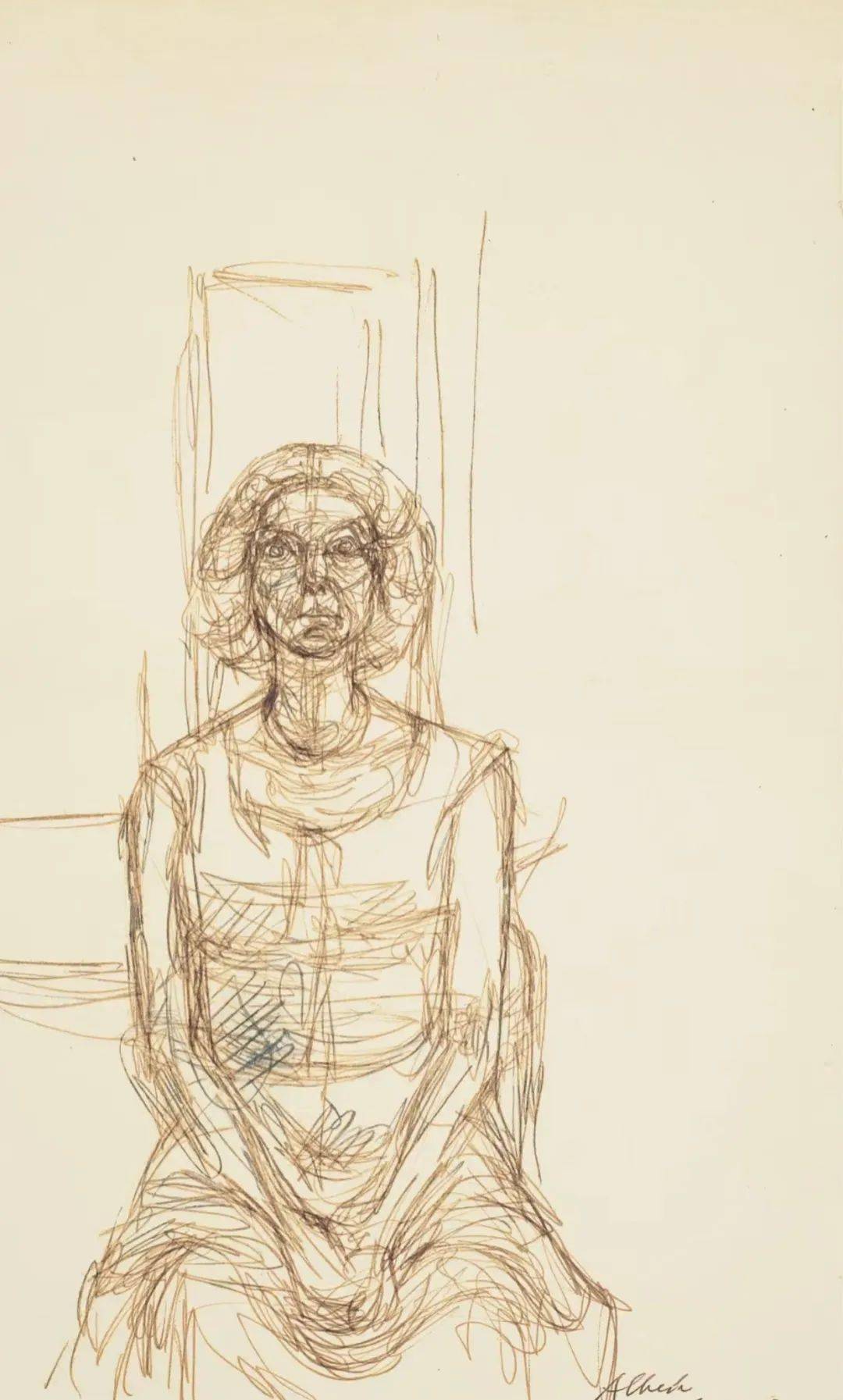 雕塑大师贾科梅蒂素描造型