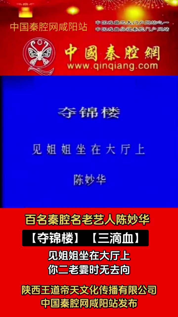 陈妙华【夺锦楼】【三滴血】青年戏曲传播者 台上一分钟台下十年功