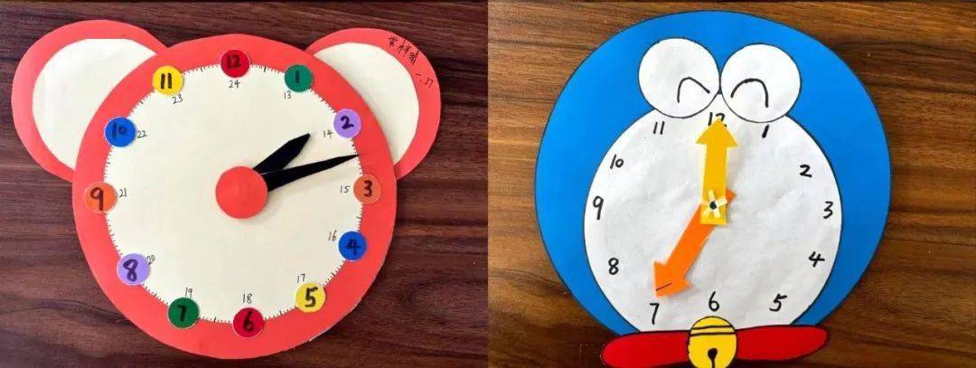 探索钟面的结构和特点,开动脑筋,将美术与数学相融合,制作钟表模型