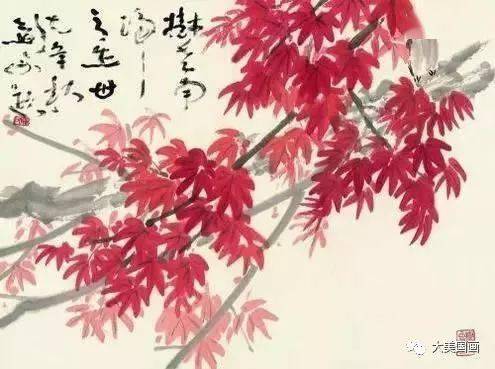 陳樹人 花卉 陈树人花鸟：枫红花艳，画更美！_高剑父_绘画_经典
