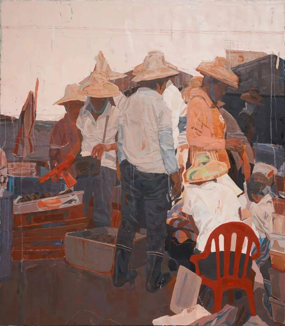 李新赞:我只想传递喧哗的海港景象中那种静的感觉_cm_油画_布面