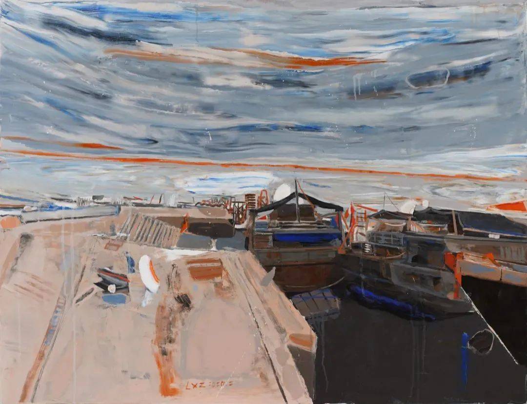 李新赞:我只想传递喧哗的海港景象中那种静的感觉_cm_油画_布面