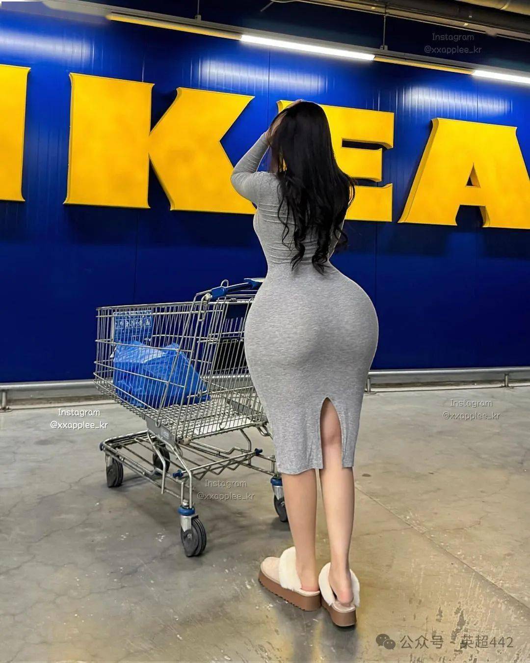 据了解,这位applee的"韩国卡戴珊"名号主要是源于她臀围1.