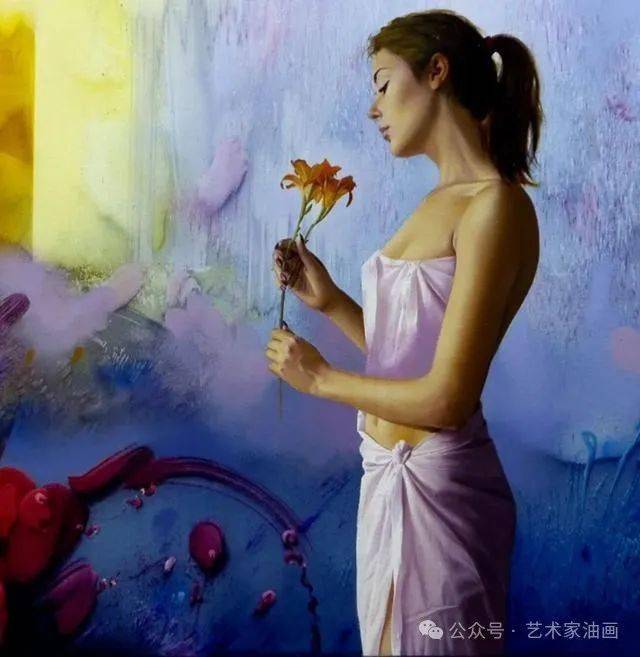 马其顿画家尼科洛夫油画美女