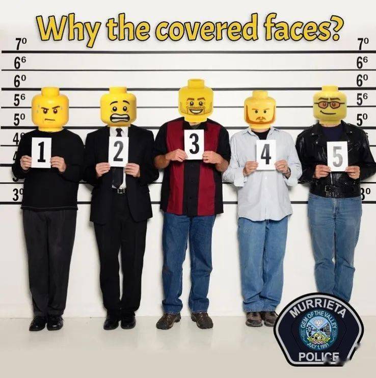 嫌犯狱照为何用乐高人头挡脸加州警局这么解释