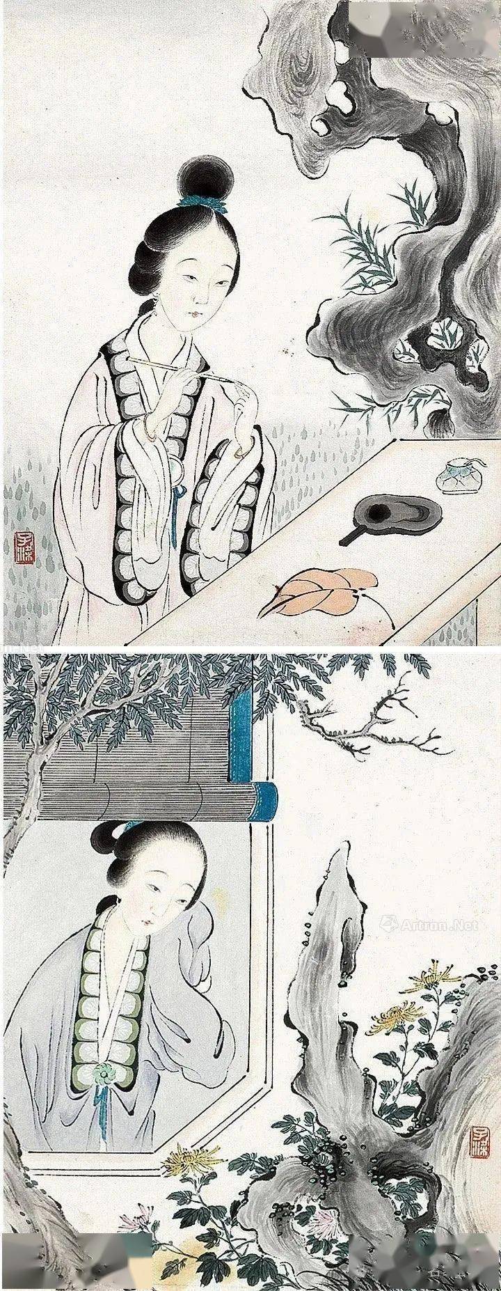 名品视界清代包栋仕女图册