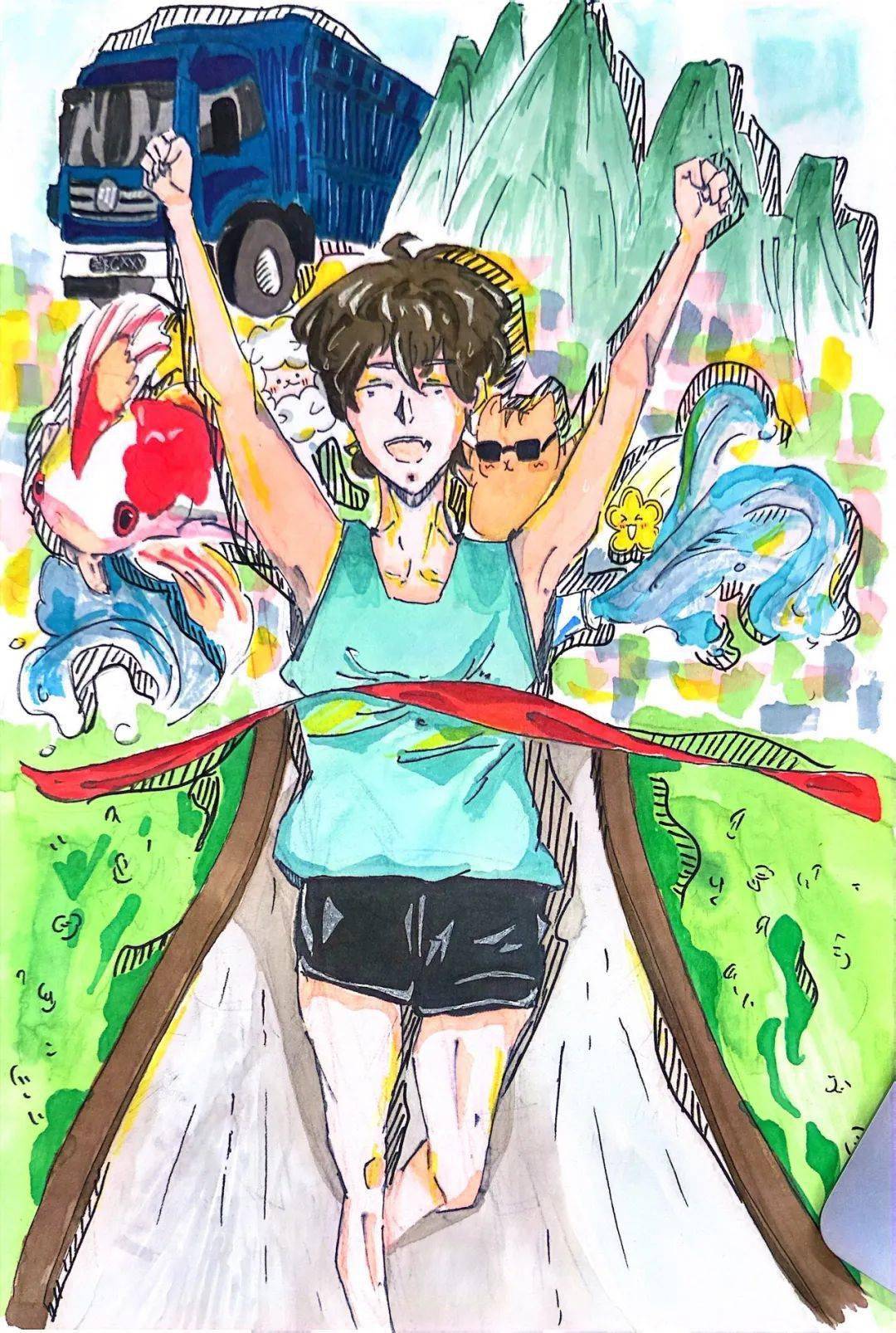 「线上」看画展 | "童画堰马"绘画大赛作品展示→_十堰_马拉松_指导