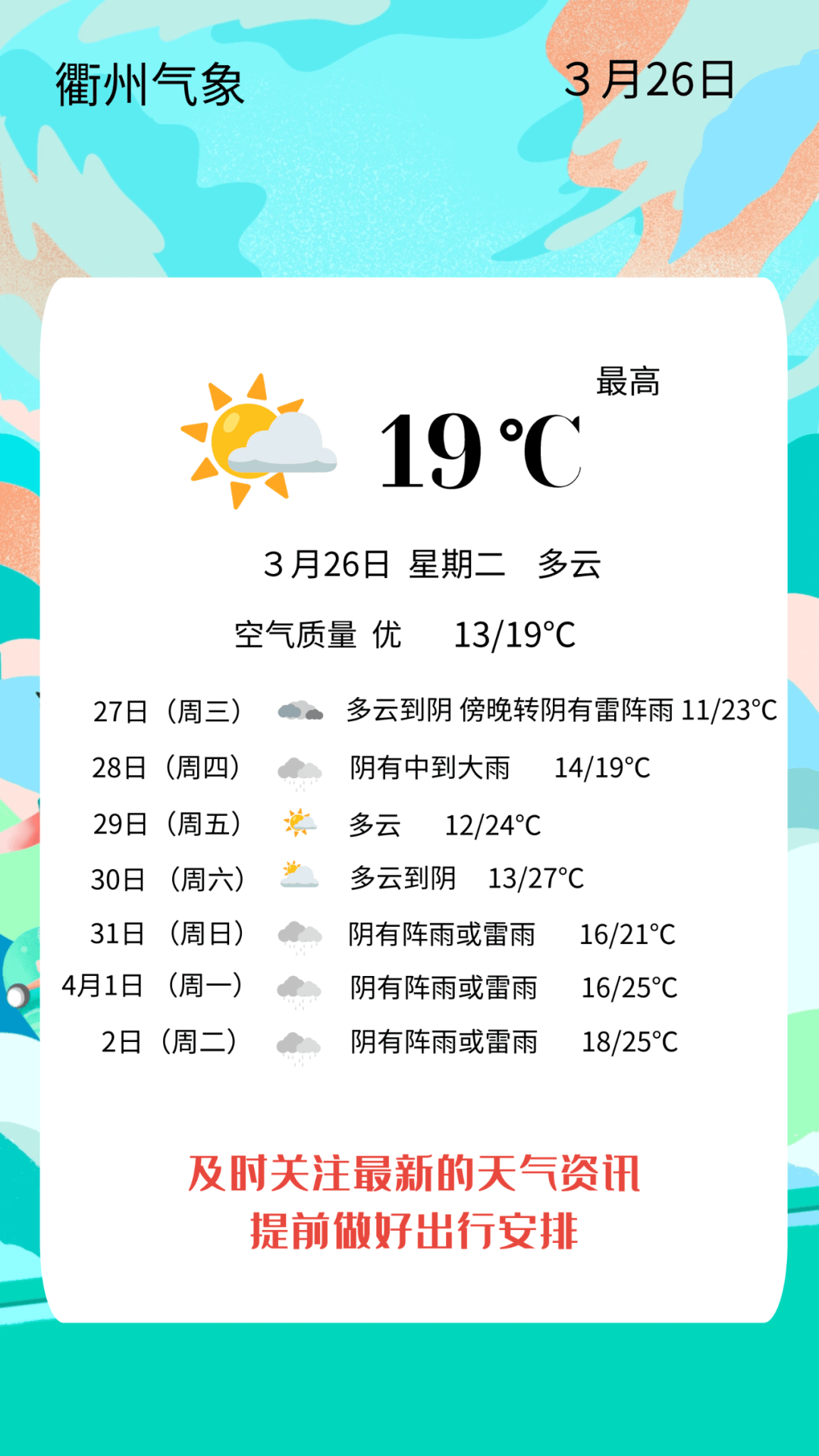 衢州开化天气预报图片